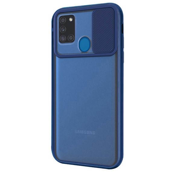 CaseUp Samsung Galaxy M21s Kılıf Camera Swipe Protection Lacivert 2